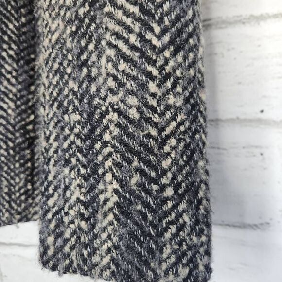 Zara Basic Women's Gray Textured Tweed Full Zip Lined Hooded Coat Size Small - Picture 5 of 15